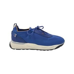 NEW SANTONI men's lace up trainer shoes in blue